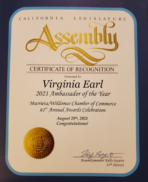 California Legislature Award California Legislature Award